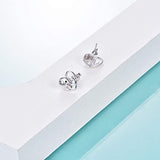925 Sterling Silver Heart  Elephant Stud Earrings for Women Girls