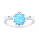 14K Gold Dipped Cubic Zirconia and Created Opal Ring