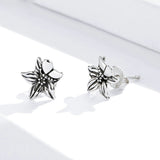 925 Sterling Silver Exqusite Flower Beautiful Butterfly Stud Earrings Precious Jewelry For Women