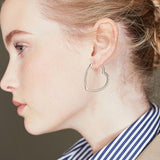Love Hoop Earrings Heart Loving Shape Earrings 925 Silver Stamped