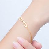 S925 Sterling Silver 8-Character Fortune Infinity Bracelet Korean Style