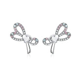 Heart Belt Bowknot Stud Earrings