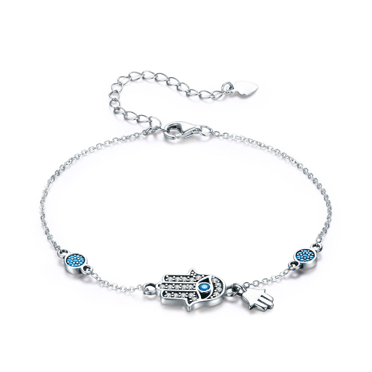Blue Crystal Evil Eye Hamsa Bracelet | SUTRA WEAR – Sutra Wear
