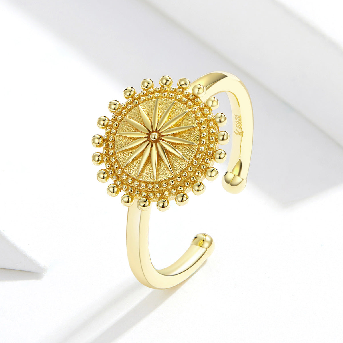 S925 Sterling Silver Mans Star Ring gold plated ring