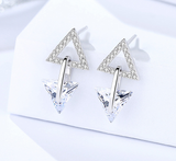 S925 sterling silver accessories fashion wild earrings geometric triangle earrings women