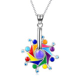Child childhood necklace colored big windmill turning necklace