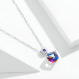 Austrian Crystal Choker Necklace for Women Aurora Light Daisy Flower Wedding Statement Jewelry 925 Sterling Silver