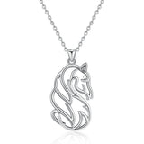 S925 sterling silver animal horse head necklace pendant simple jewelry animal jewelry