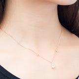 S925 sterling silver water drop Cubic Zircon pendant necklace jewelry wholesale