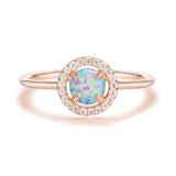 14K Gold Plated Cute Opal Ring Adjustable Cubic Zirconia Ring