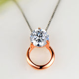 S925 Sterling Silver Zircon Pendant Fashion European and American Clavicle Chain Necklace Jewellery