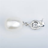 Bridal pearl mount Earrings with teardrop crystal Wedding