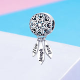 S925 sterling silver Oxidized zirconia True meaning of life charms