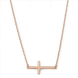 Rose Gold Plated Sideway Cross