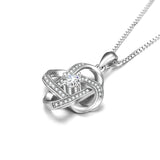 Zirconia Knot Necklace Jewelry Elegant Silver Chain Design Necklace