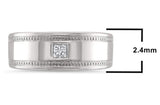 14k White Gold Princess-cut Natural Diamond Genltemen's Wedding Band Ring (1/6 cttw, I-J, I1-I2)