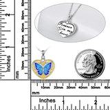 Butterfly Necklace That Holds Pictures Heart Locket Necklace for Women Sterling Silver Butterfly Jewelry Gifts for Mom Girls
