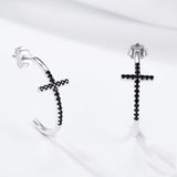 925 Sterling Silver Classic Cross Drop Earrings for Girlfriend Fashion Jewelry