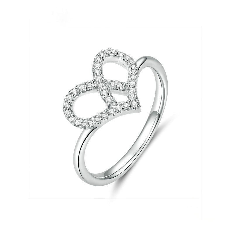 Heart Layered Silver Ring – ijewellery.in