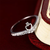 silver crown cubic zircon Engagement ring
