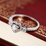 S925 Sterling Silver Luxury heart Promise Ring  Jewellery