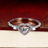  Silver Luxury heart Promise Ring 