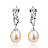 Fashion Crystal Pearl Flower Earrings Mounting Bride earrings