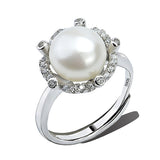 Finger Ring Rings Design For Women Fashion Big Pearl Rhinestone Rings