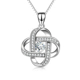 Zirconia Knot Necklace Jewelry Elegant Silver Chain Design Necklace