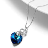925 Sterling Silver Gemstone Necklace Heart Dolphin Necklace