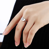 S925 Sterling Silver Heart Shape CZ Fashion Ring Korean Jewelry Wholesale