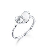S925 Sterling Silver Heart Shape CZ Fashion Ring Korean Jewelry Wholesale