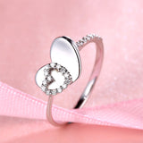  Silver Heart Shape Fashion Ring 