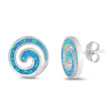S925 Sterling Silver Opal Spiral Stud Earrings
