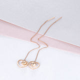 18K Gold European And American Fashion Earrings Heart Shaped Ear Line Light Luxury Niche Ladies Jewelry
