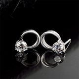 S925 Sterling Silver Cubic Zirconia Stud Earrings