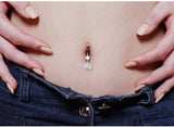 Sterling Silver CZ Dangle Belly Button Rings Stud Belly Rings CZ Body Piercing Elephant For Women