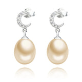 Luxury Color CZ Stone Pearl Mounting Earrings Pearl CZ Earring