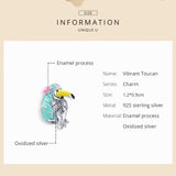 925 Sterling Silver Summer  Toucan Charm  Fine Jewelry For Women