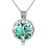 Essential Handmade Jewelry Stone Bead Hollow Cage Silver Pendants Necklace