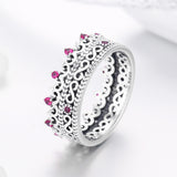 S925 Sterling Silver Queen's Laurel Ring Oxidized Cubic Zirconia Ring