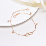 18K Gold Fashion Wild Double Heart Bracelet Elegant Ladies Jewelry