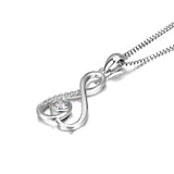 infinity heart cubic zirconia necklace number eight drop necklace