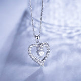 925 Sterling Silver heart necklace “You Are the Only One” Love Platinum Plated CZ Diamond pendant 18