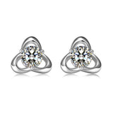 Beautiful Gemstone Round Stud Earrings Jewelry Clear Stone Earrings Women's