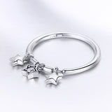 S925 sterling silver star's waiting ring oxidized Cubic Zirconia ring