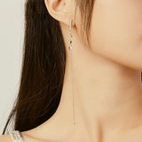 925 Sterling Silver Long Tassel Drop Earrings for Women Vintage Wedding Engagement Jewelry