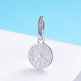 S925 Sterling Silver Oxidized Epoxy Good Time Alarm Clock Charms