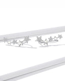 925 Sterling Silver Beautiful Star Long Stud Earrings Precious Jewelry For Women
