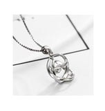 S925 Sterling Silver Creative Double Ring Smart Necklace Pendant Clavicle Chain Jewelry Personality Wild Explosion Models
